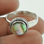 Zilveren Abalone Shell Natuursteen Ring