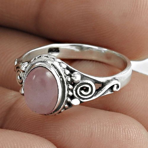 Zilveren Rose Quartz Designer Ring