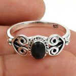 Zilveren Ovaal Zwarte Onyx Ring